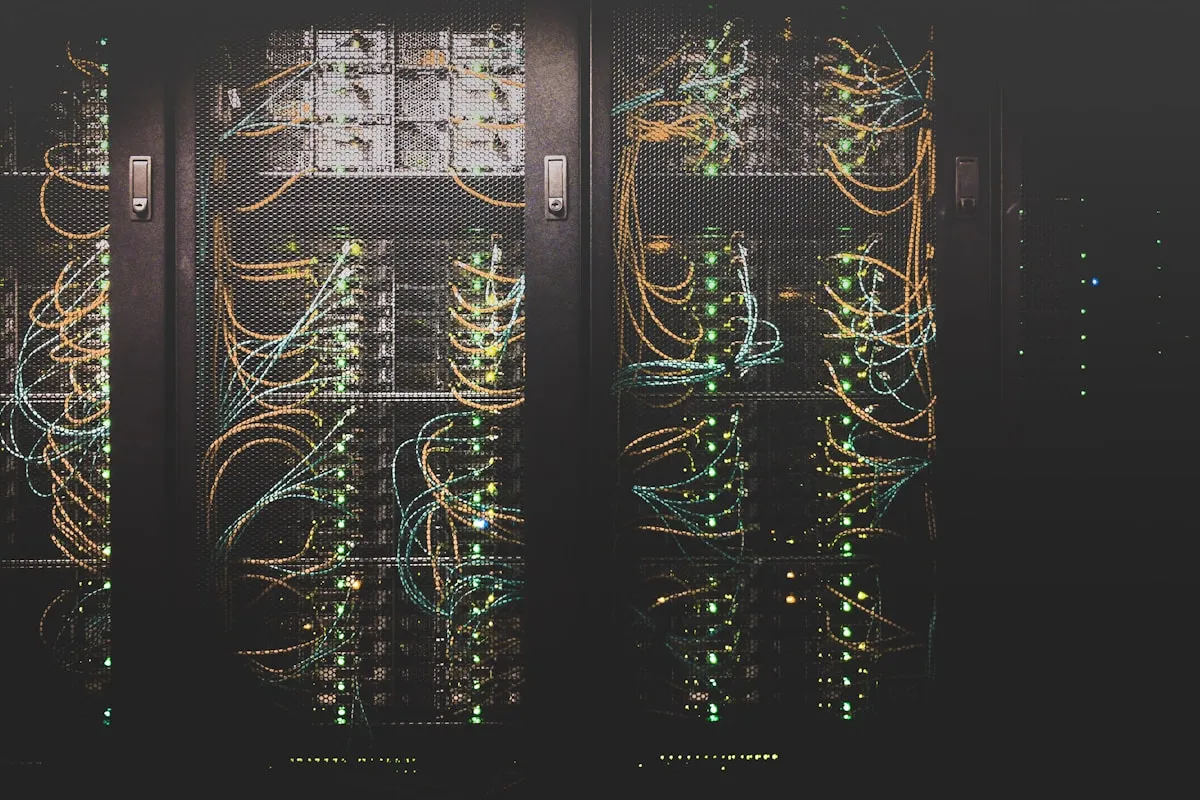 Connected network nodes illustration